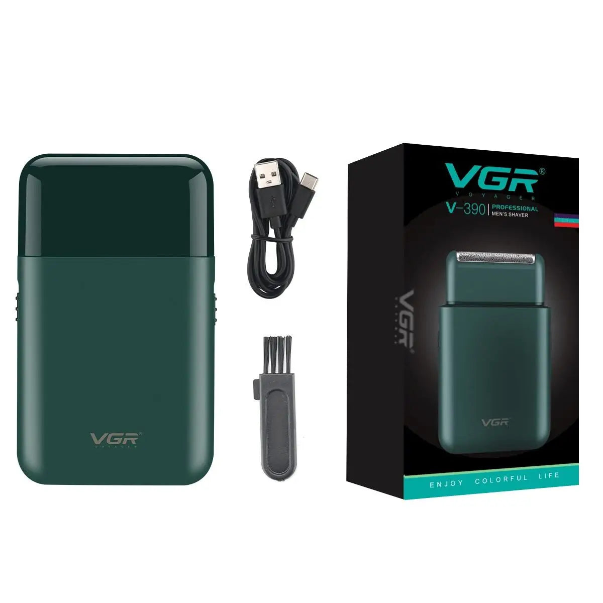 VGR V-390 mini afeitadora de barba inalámbrica de una sola hoja. razor rechargeable foil electric face body shaver for men Convenient razor