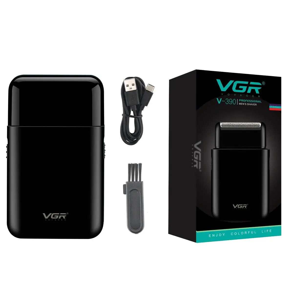 VGR V-390 mini afeitadora de barba inalámbrica de una sola hoja. razor rechargeable foil electric face body shaver for men Convenient razor