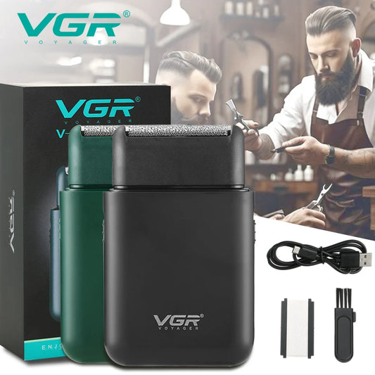 VGR V-390 mini afeitadora de barba inalámbrica de una sola hoja. razor rechargeable foil electric face body shaver for men Convenient razor